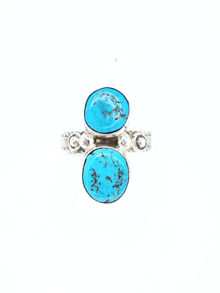 Round Turquoise Duo Ring
