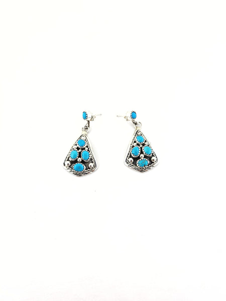Turquoise Dangle Cluster Earrings