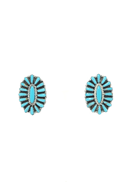 Turquoise Cluster Sharp Earrings