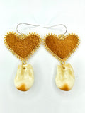 Beaded Heart Elk Earrings