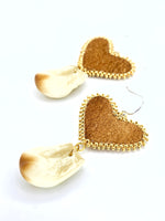 Beaded Heart Elk Earrings