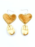 Beaded Heart Elk Earrings