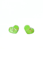 Gaspeite Heart Studs