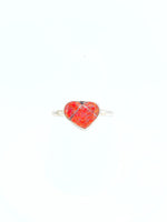 Red Opal Heart Ring