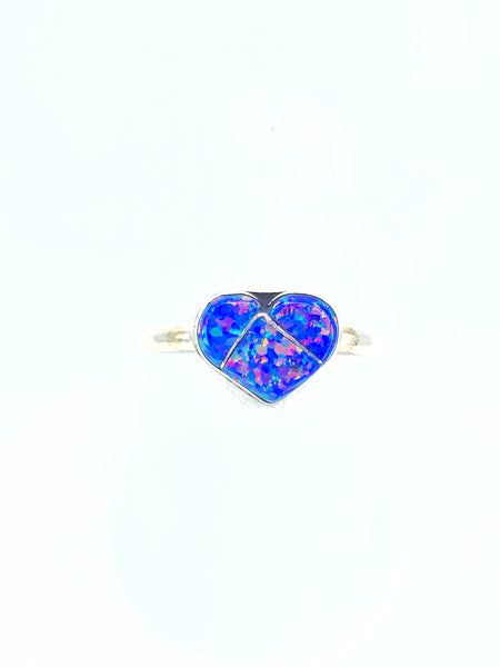 Sapphire Opal Heart Ring