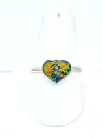 Midnight Opal Heart Ring