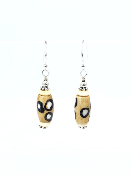 Extended Painted Dot Earrings