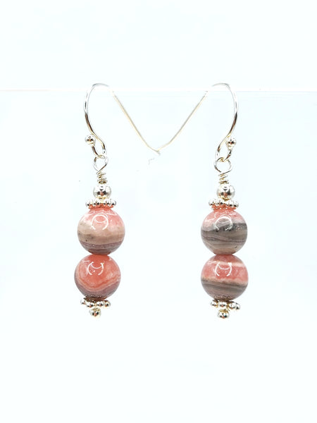 Rhodochrosite Stack Earrings