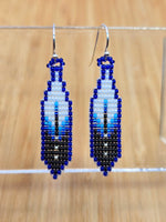 Navy Cool Beaded Feathers