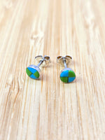 Turquoise Checkered Studs