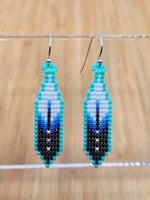 Luster Aqua Beaded Feathers