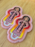 Pink Beaded Dancer Earrings