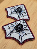 Beaded Arachnid Earrings - Maroon