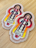 Cream Beaded Dancer Earrings