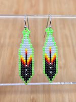 Lime Warm Beaded Feathers