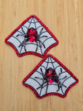 Beaded Arachnid Earrings - Red