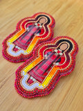 Red Beaded Dancer Earrings