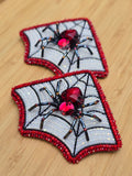 Beaded Arachnid Earrings - Red
