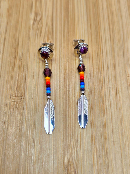 Purple Shell Earrings
