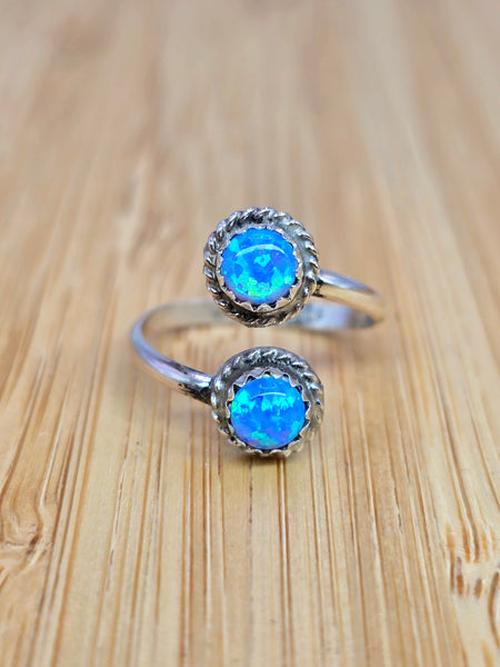 Blue Opal Duo Ring