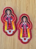 Red Beaded Dancer Earrings