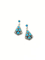 Turquoise Dangle Cluster Earrings