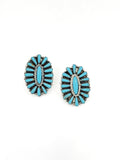 Turquoise Cluster Sharp Earrings