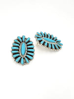 Turquoise Cluster Sharp Earrings