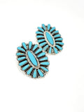 Turquoise Cluster Sharp Earrings