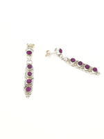 Sugilite 5 Stone Bar Earrings