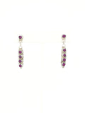 Sugilite 5 Stone Bar Earrings