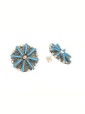 Turquoise Needlepoint Snowflake Earrings