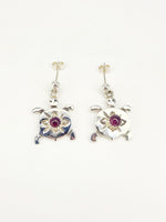 Amethyst Turtle Earrings