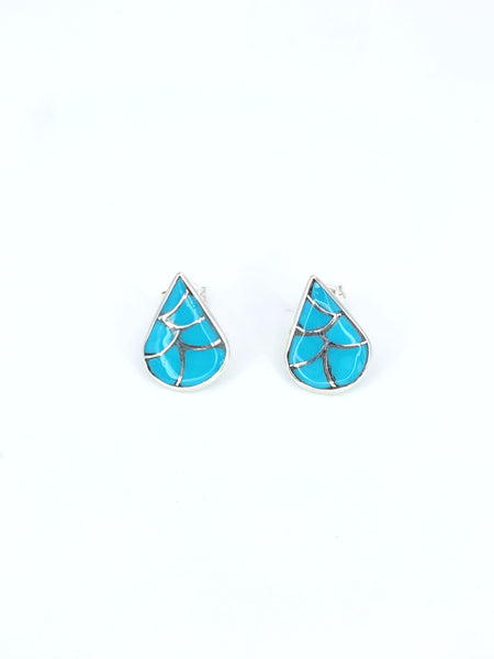 Turquoise Teardrop Inlay Earrings