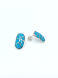 Turquoise Oval Inlay Earrings