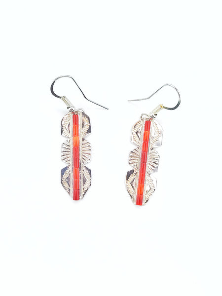 Heishi Feather Earrings